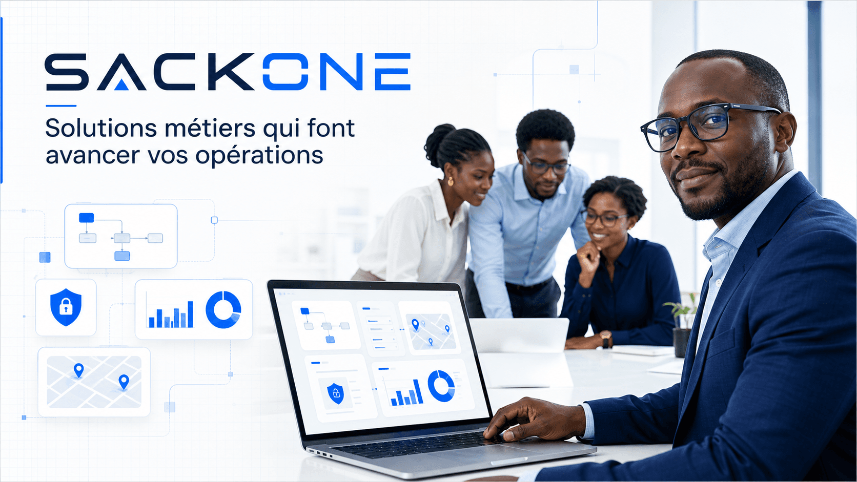 Une équipe qui pilote ses opérations avec des outils numériques SACKONE